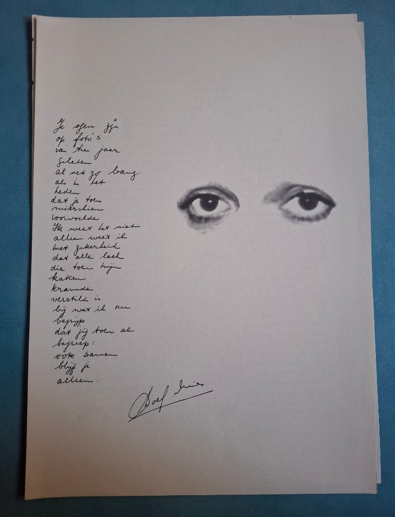 Litho Rijmprenten Dichter Dolf de Vries 1975 No.2, Antiek en Kunst, Ophalen of Verzenden