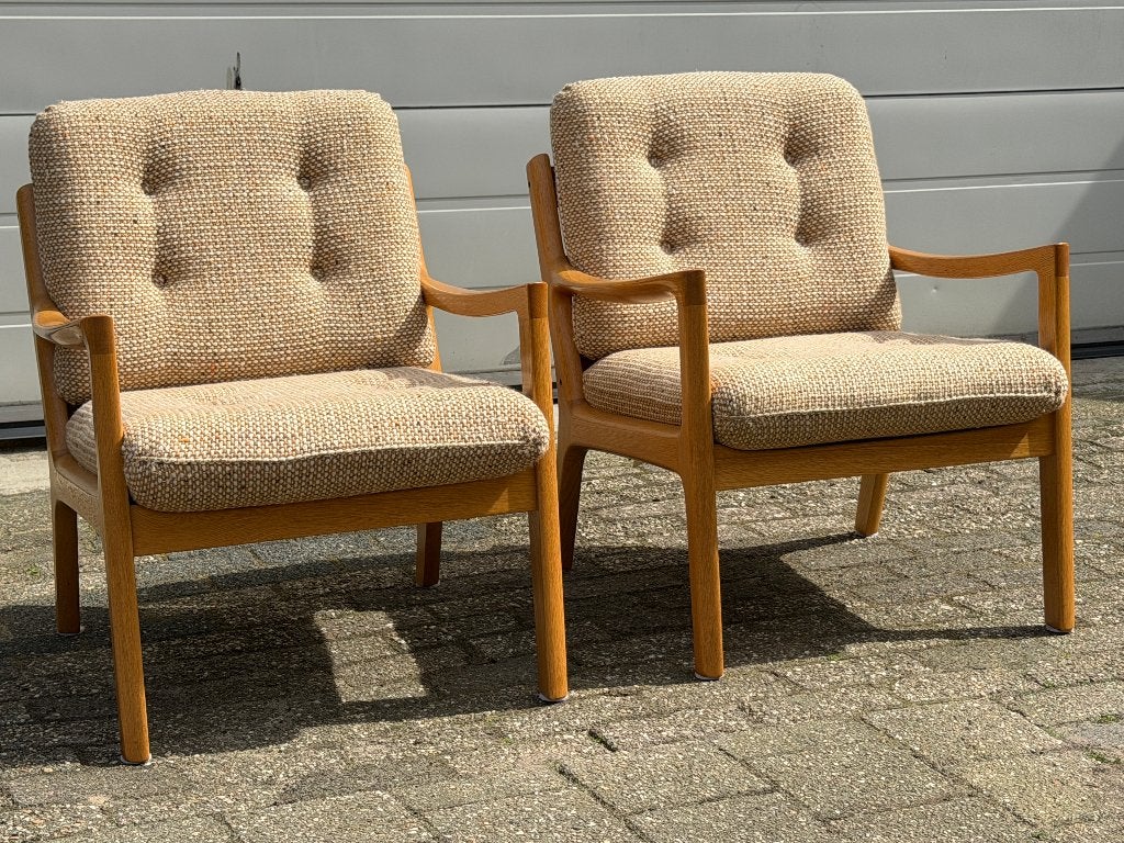 Cado Wanscher Fauteuils Chairs Vintage Deens Design Jaren, Huis en Inrichting, Fauteuils, Ophalen, Cado, Gebruikt, Zie website