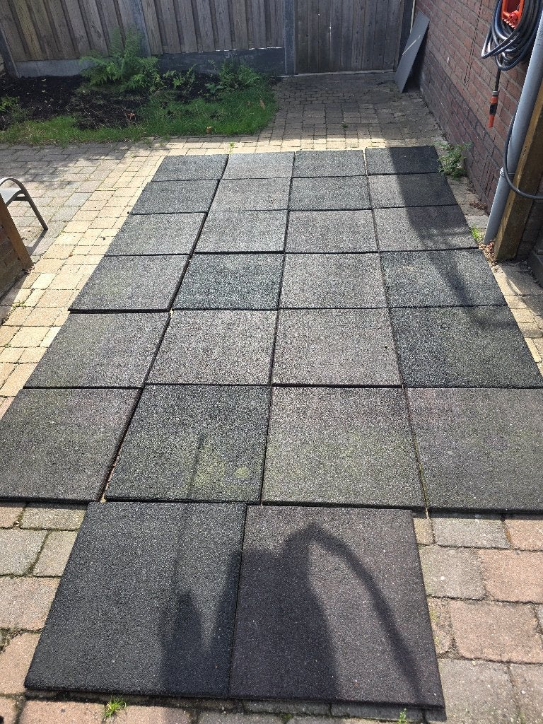 Rubberen tegels 50x50 T.E.A.B., Tuin en Terras, Ophalen, Gebruikt, Overige typen, Rubber