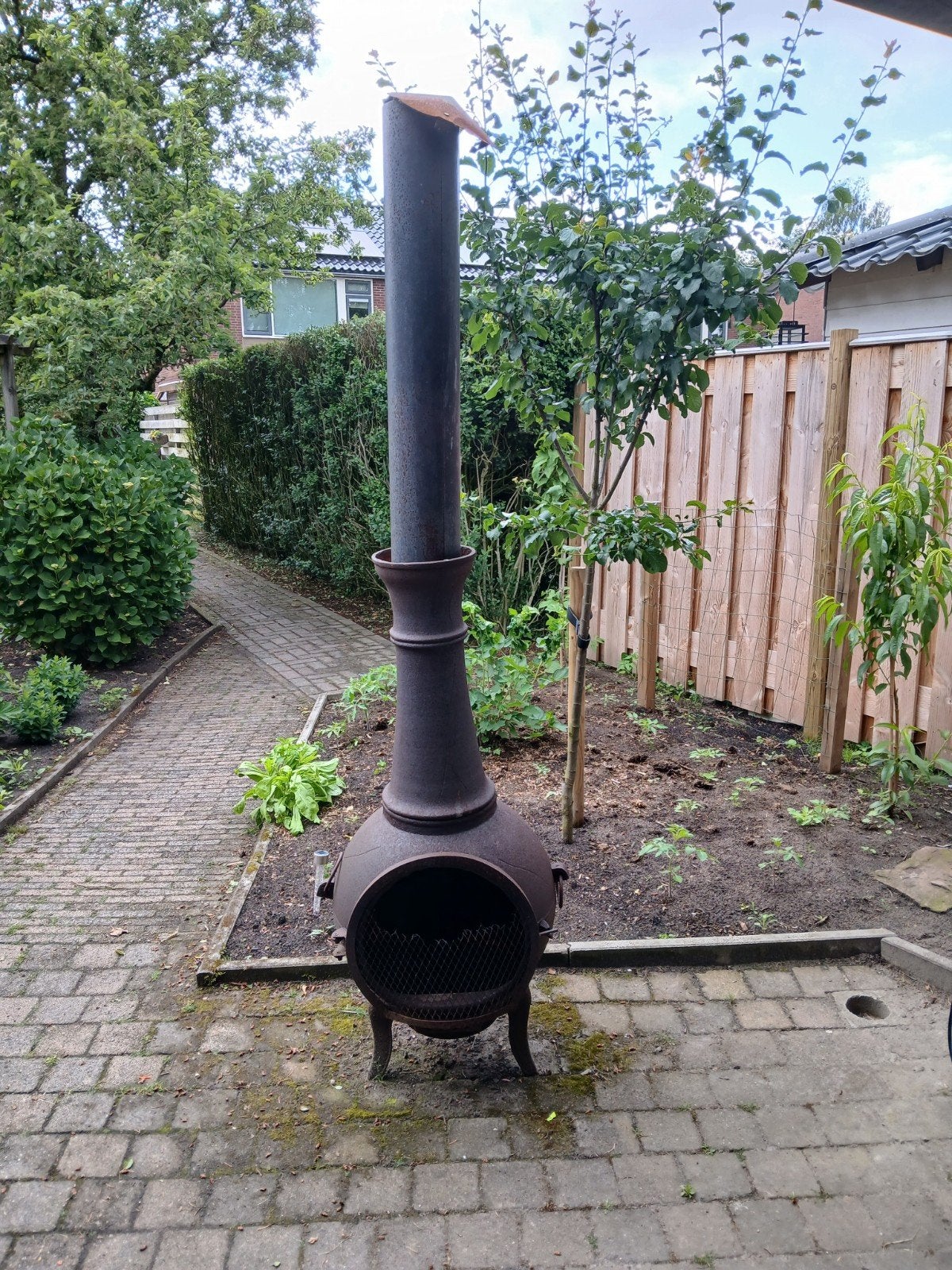Buiten houtkachel kachel, Ophalen