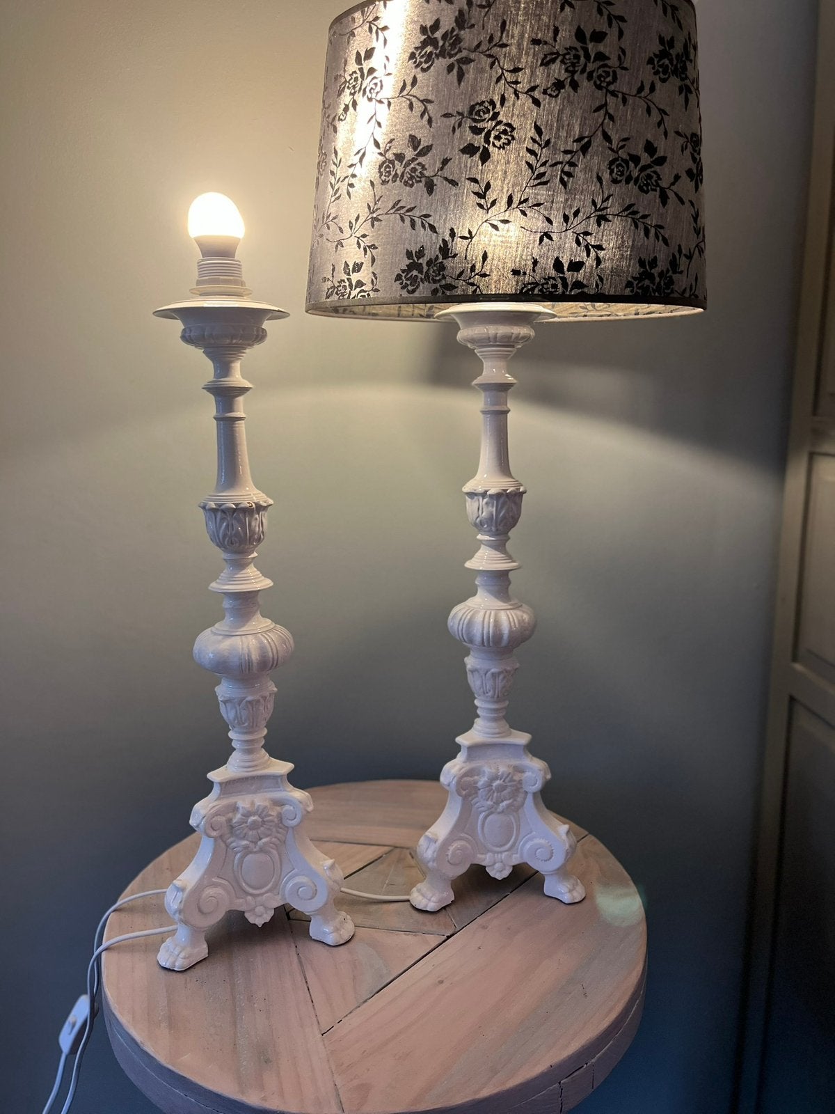 Unieke tafellampen, Huis en Inrichting, Ophalen, Wit, Zo goed als nieuw, Schemerlamp