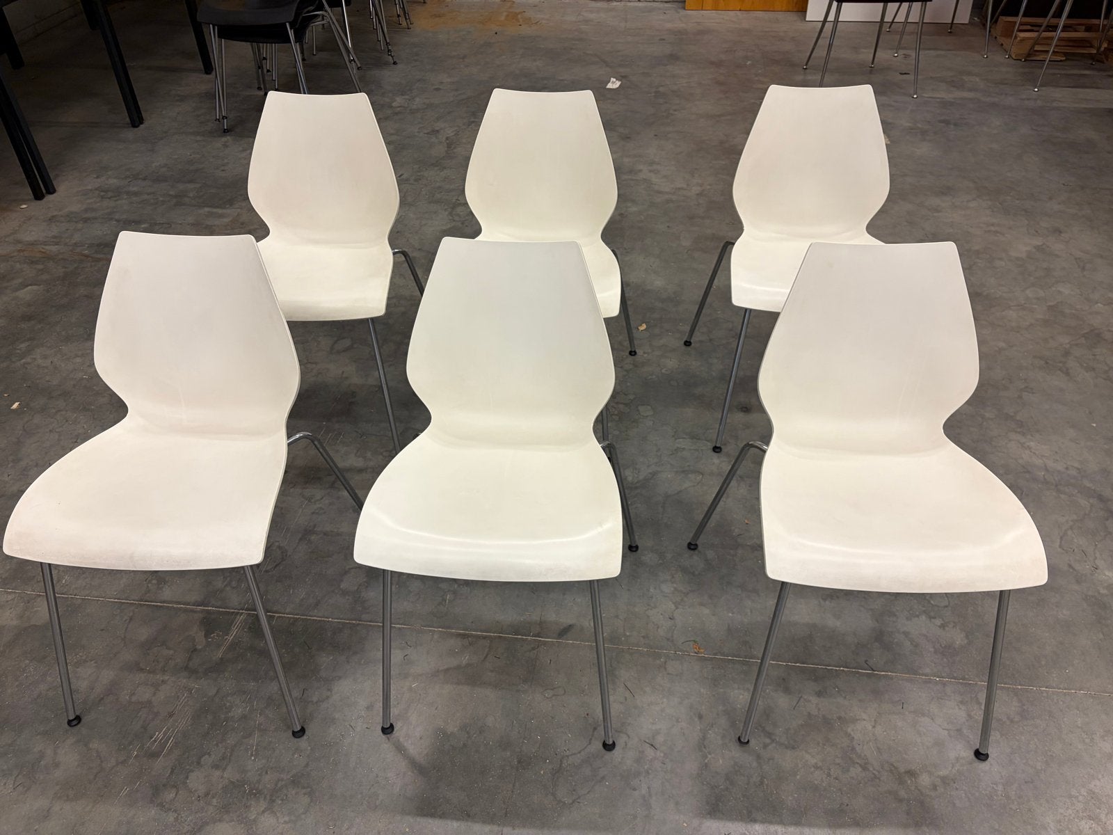 Kartell Maui stoelen - wit - design Magistretti, Ophalen, Kunststof, Gebruikt, Wit