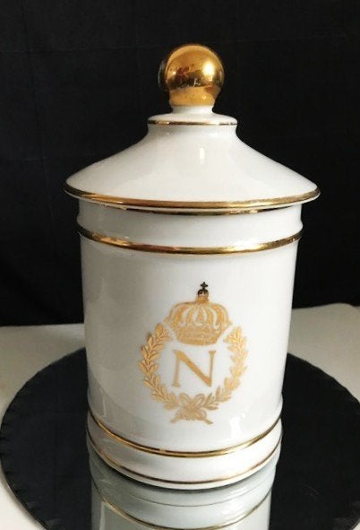 Napoleon Empire Apothekerspot Porselein met deksel✨😎💎🎁👌, Ophalen of Verzenden