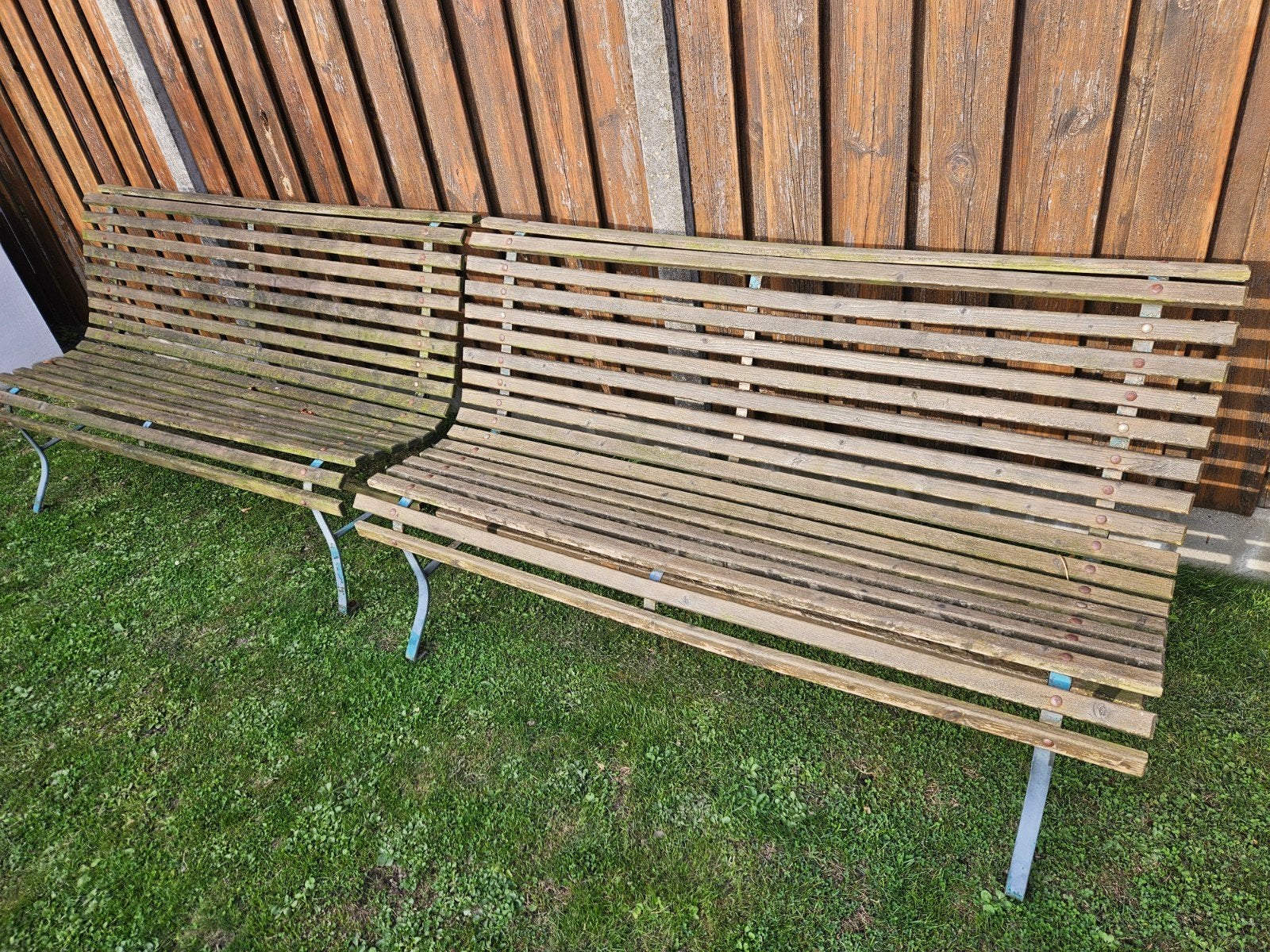 Tuinbank / Parkbank - 1.60m lang, opknapper, Tuin en Terras, Ophalen, Gebruikt, Hout