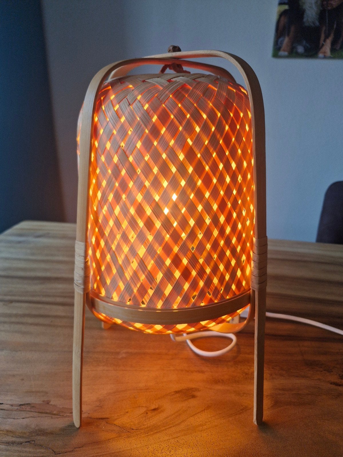 IKEA Knixhult Tafellamp Bamboe - Sfeervolle Verlichting, Beige, Scandinavisch, Natuurlijk materiaal, E14 (klein)