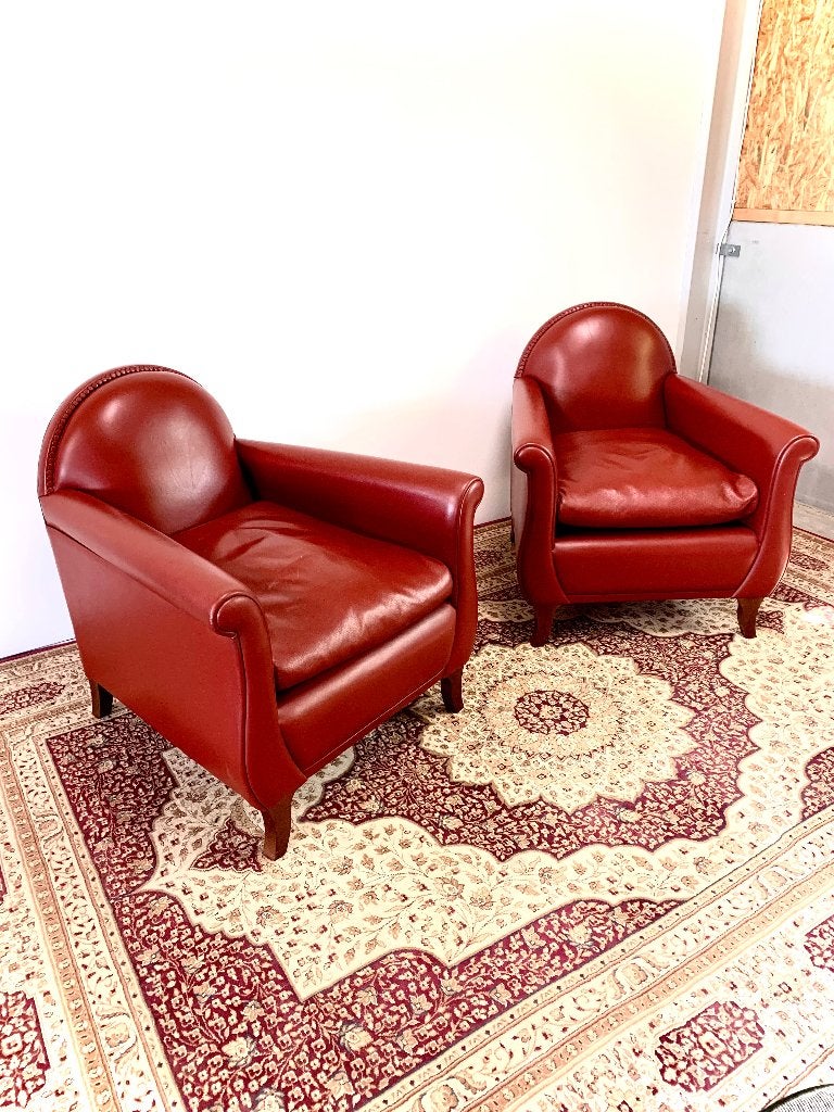 Poltrona frau Lyra fauteuils, Ophalen of Verzenden, Zo goed als nieuw, 50 tot 75 cm, Leer