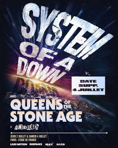 System of a Down - 1x VIP early entry ticket - Paris 2/7/26, Tickets en Kaartjes, Eén persoon