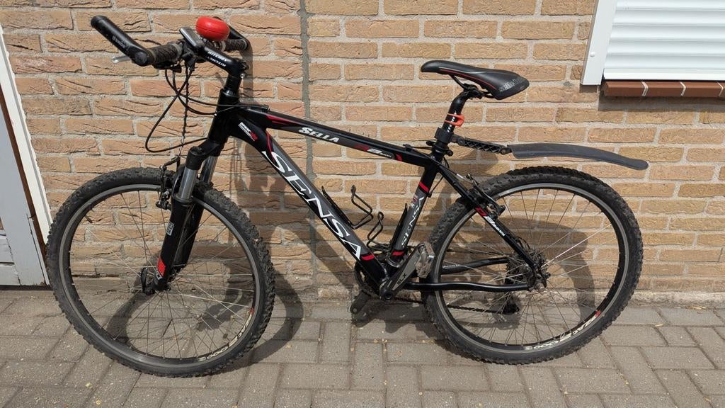 Sensa Sella Mountainbike - Zwart/Rood, Goede Staat, Gebruikt, Hardtail, 45 tot 49 cm, Dames