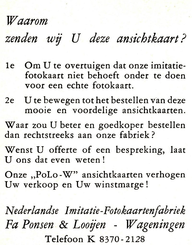 968807	Hattem	Reclame Firma Ponsen & Looijen Dijkpoort	1952, Ophalen of Verzenden, 1940 tot 1960, Gelopen, Gelderland