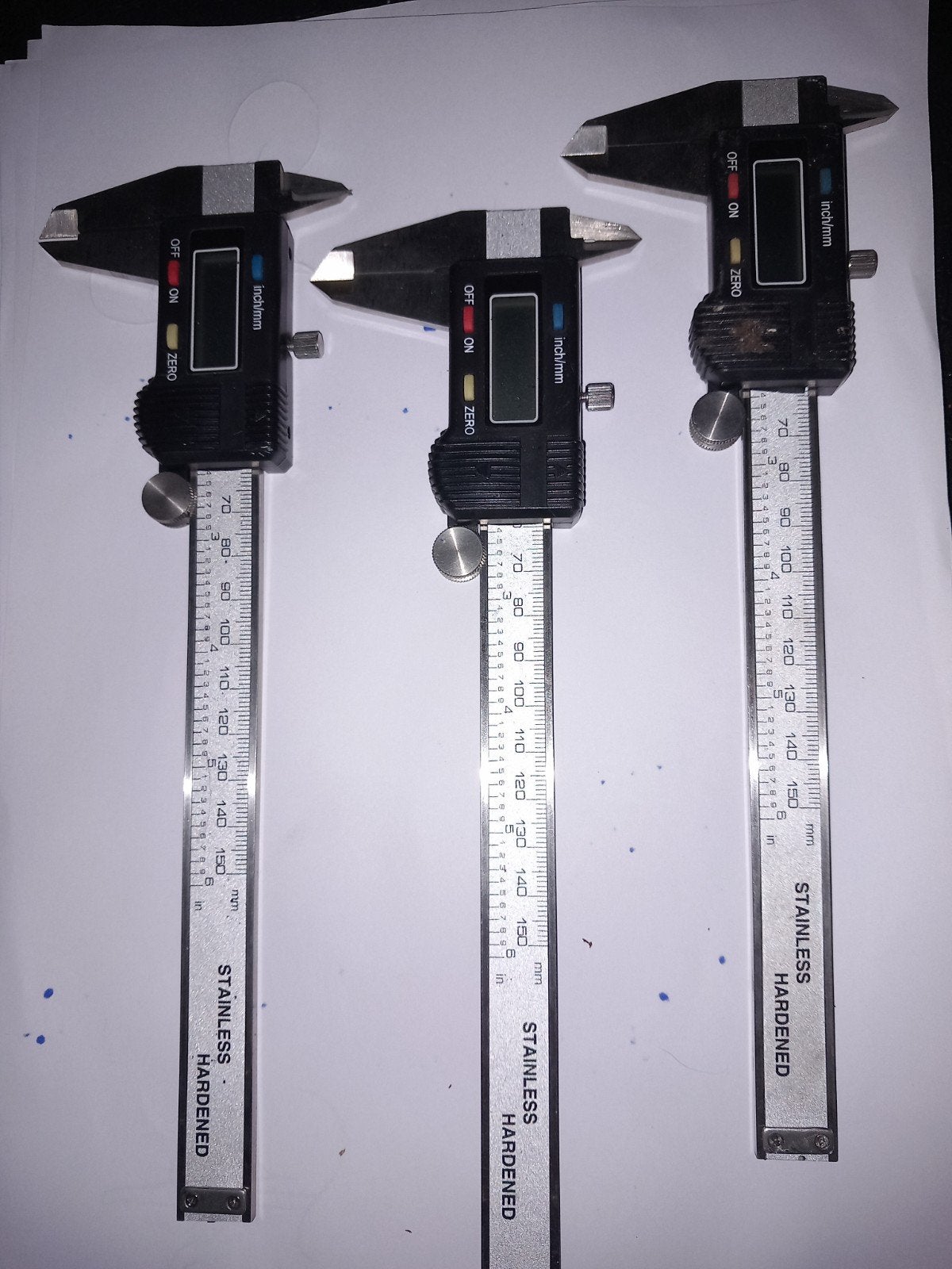Set van 3 digitale schuifmaten - Nieuwstaat, Ophalen of Verzenden