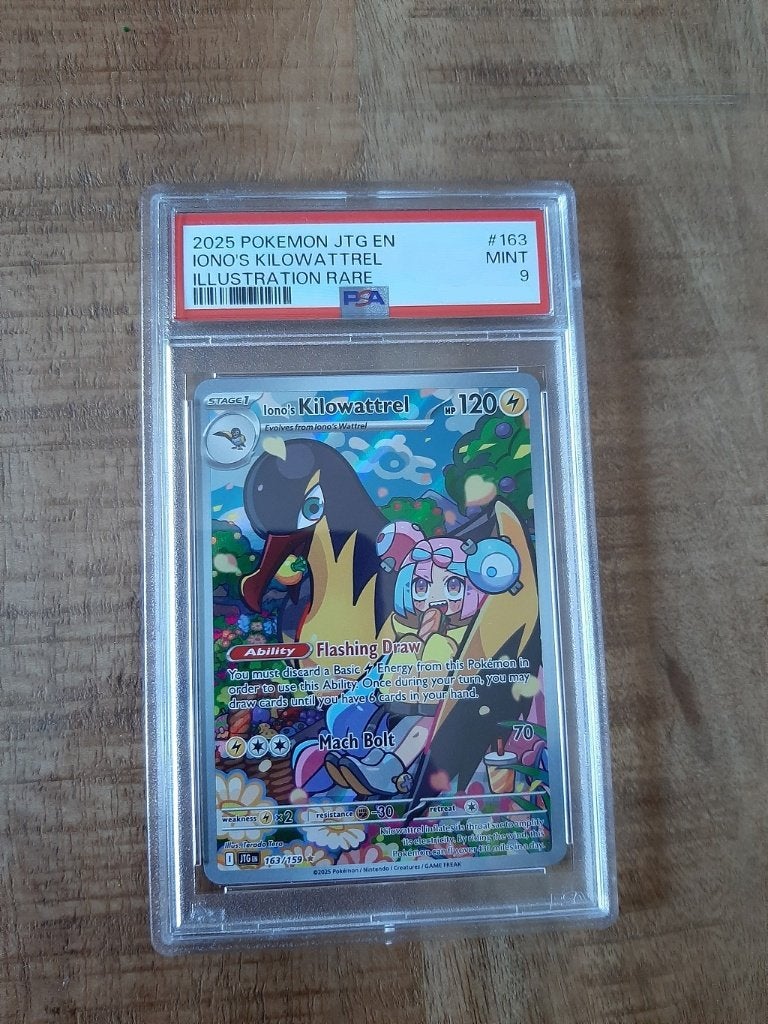 Iono's Kilowattrel 163, IR, PSA 9, Pokemon Journey Together, Ophalen of Verzenden, Nieuw, Losse kaart, Foil