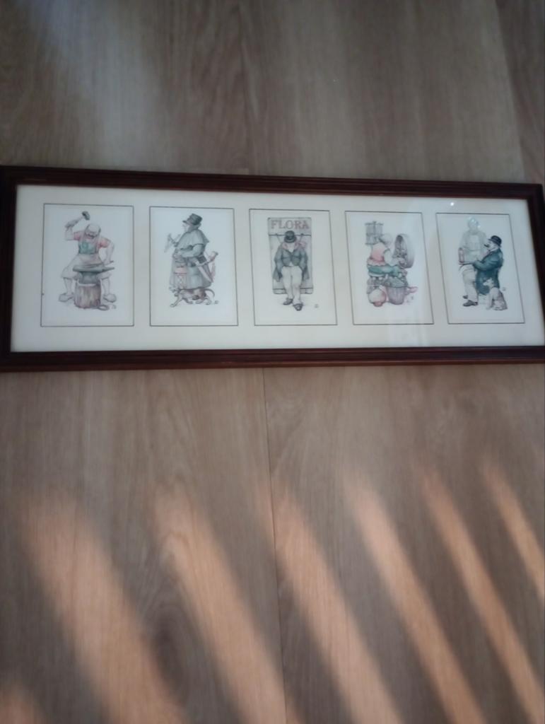 Zeldzame Anton Pieck ingelijste prenten van ambachten, Ophalen of Verzenden, Gebruikt, 75 tot 100 cm, Print