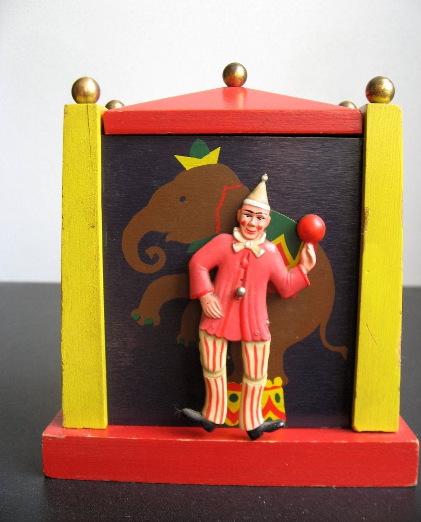 Reuge muziekdoos met dansende clown, Ophalen of Verzenden