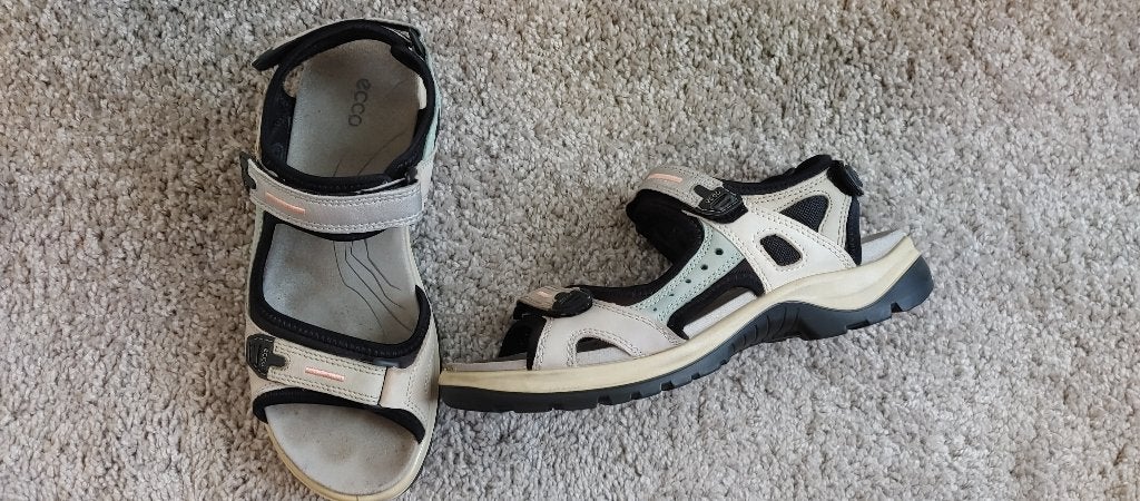 Ecco dames sandalen maat 40(leer), Ophalen, Zwart, Sandalen of Muiltjes, Gedragen