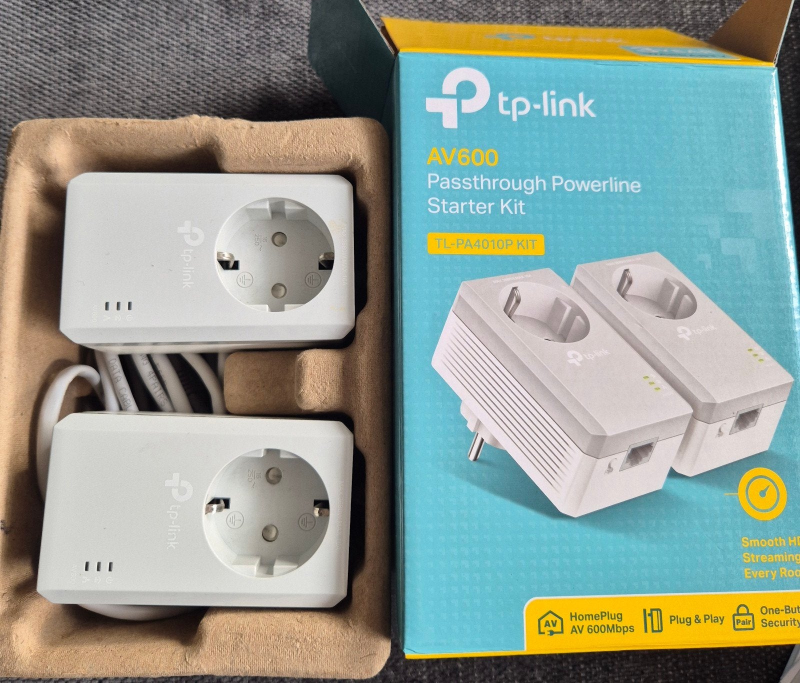TP-Link AV600 Powerline Starter Kit TL-PA4010P KIT, Ophalen of Verzenden, Zo goed als nieuw, TP-Link