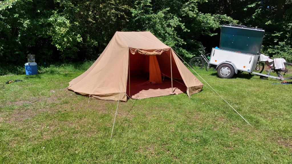 De Waard Visdief - Unieke lichtgewicht katoenen tent, Caravans en Kamperen, Ophalen, Gebruikt, Tot en met 3