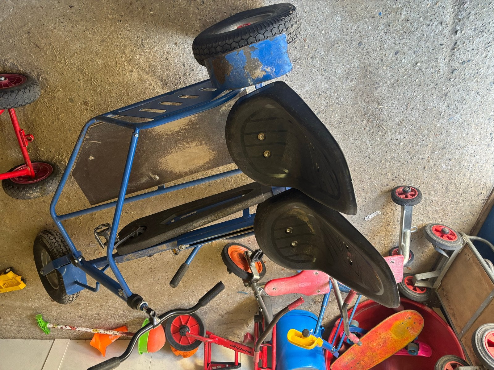 Blauwe Duofiets/Tandem Skelter voor Kinderen, Fietsen en Brommers, Ophalen, Gebruikt