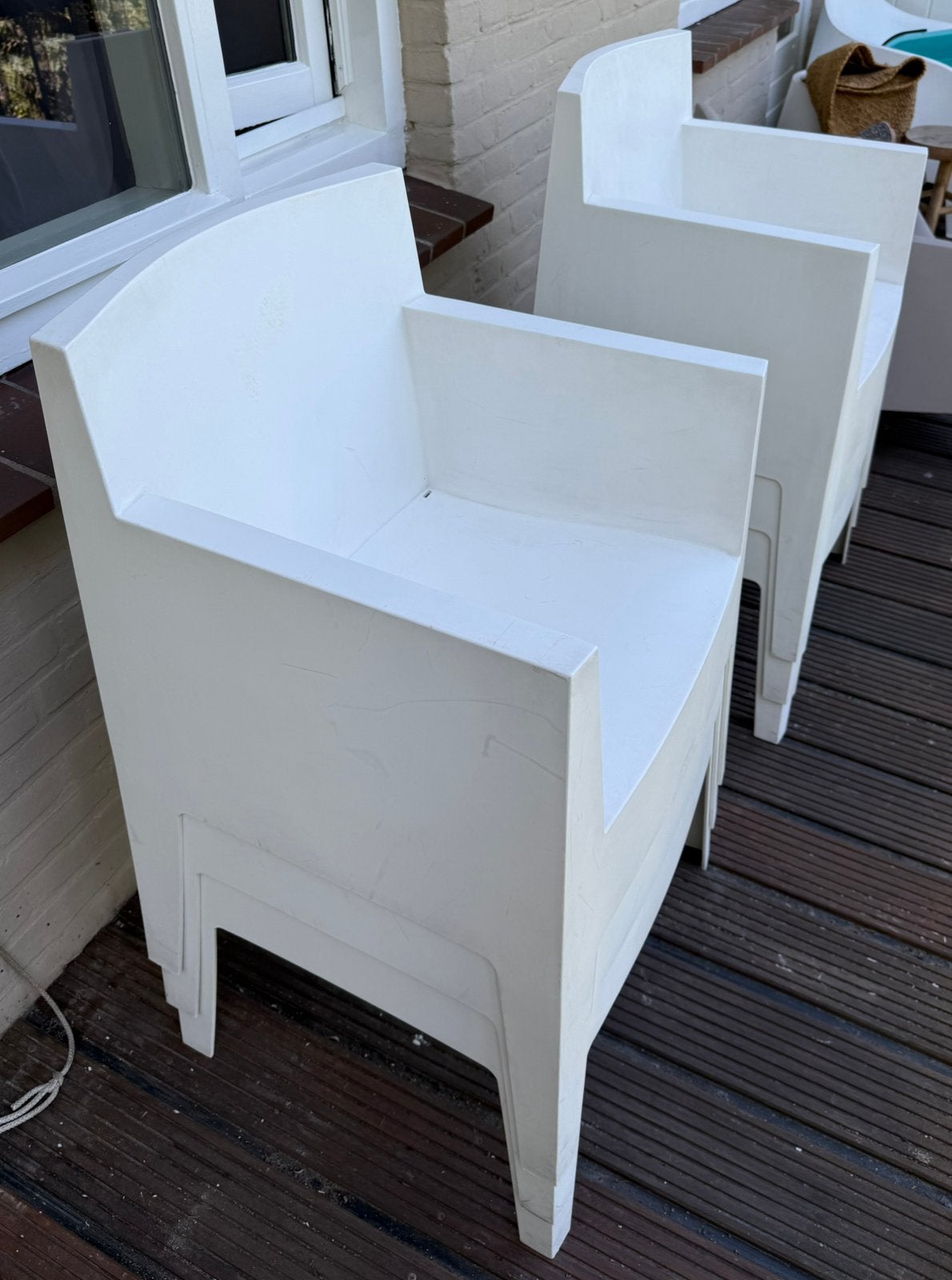 Witte tuinstoelen Toy van Philippe Starck voor Driade, Ophalen, Gebruikt, Kunststof, Stapelbaar