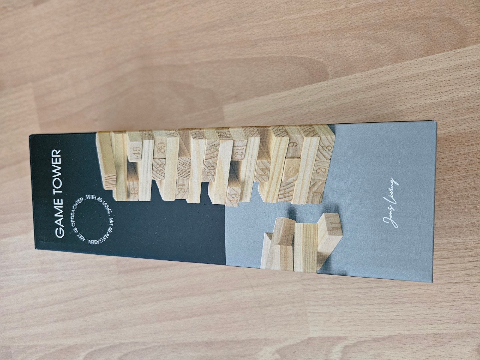 Jenga, Game Tower - Houten Stapelspel met Opdrachten, Drie of vier spelers, Ophalen, Nieuw, Jens Living