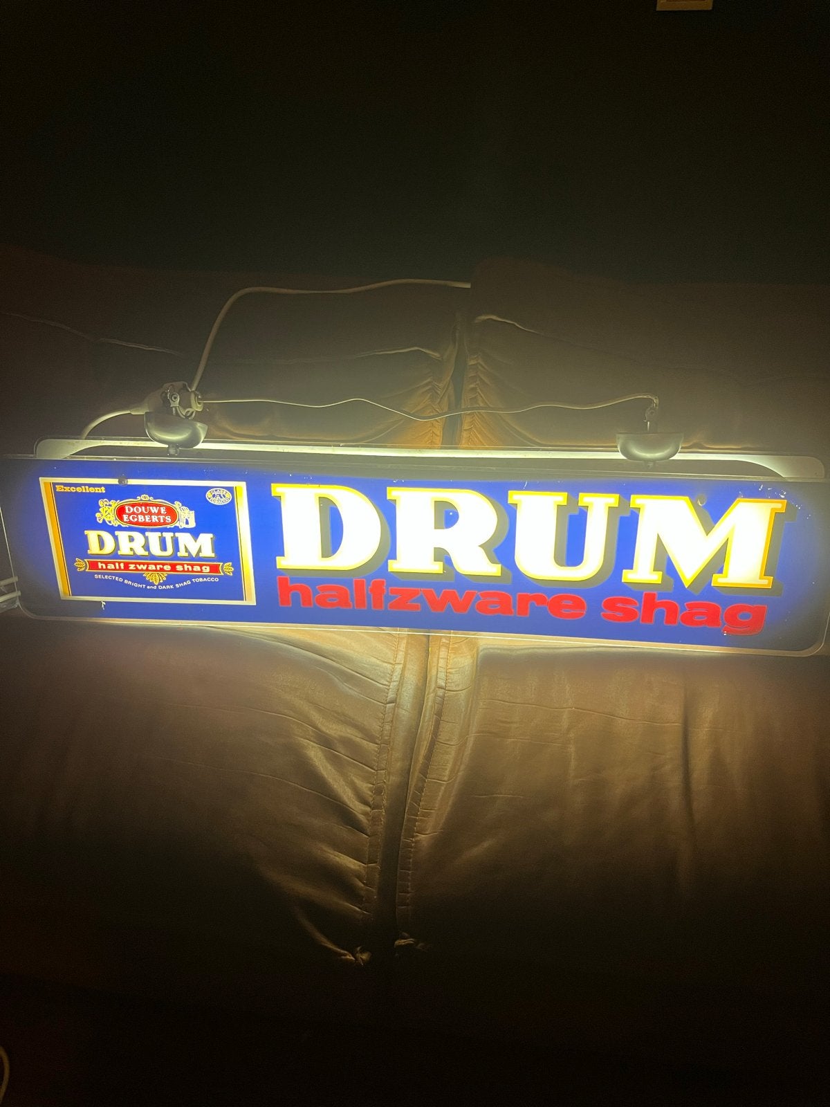Vintage DRUM & AMPHORA Lichtbak Reclamebord, Ophalen, Gebruikt, Lichtbak of (neon) lamp