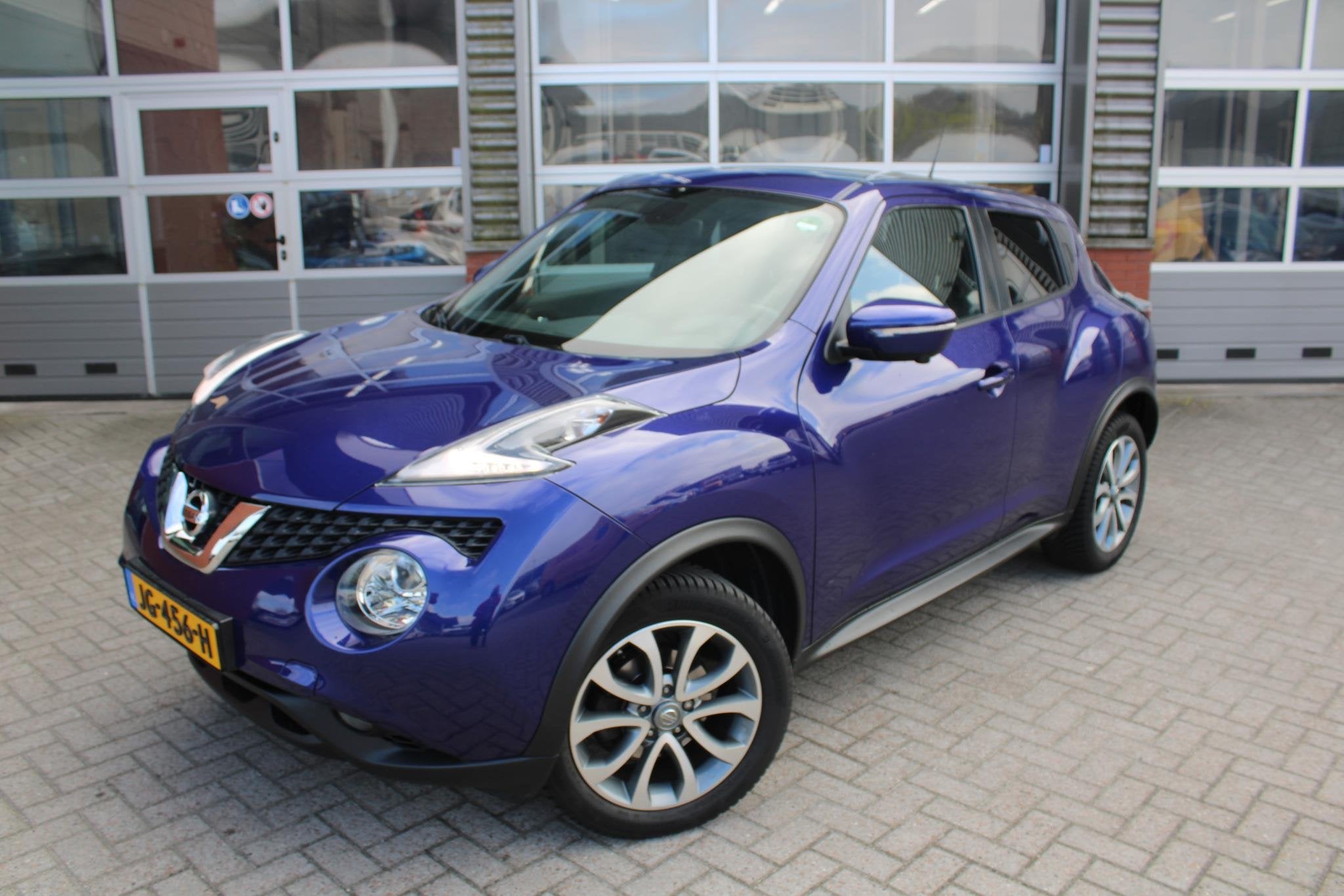 Nissan Juke 1.2 DIG-T S/S Tekna | Trekhaak | Lederen Bekledi, Auto's, Nissan, Blauw, 116 pk, Bedrijf, Handgeschakeld