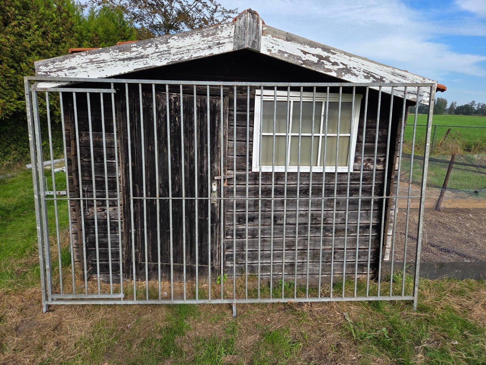 Stevig ijzeren hekwerk met poort - Ideaal voor tuin of erf, Ophalen, Met poort, Gebruikt, Spijlenhekwerk