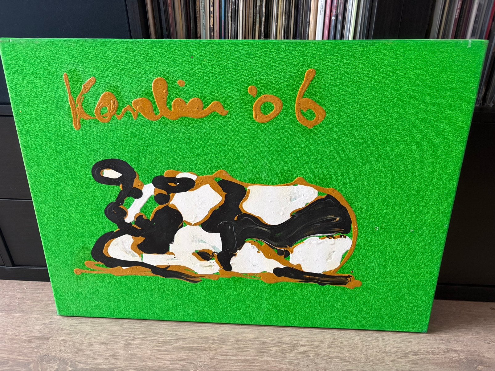 Jacob Kanbier Koe schilderij 2006, Antiek en Kunst, Ophalen, Gesigneerd, Dieren