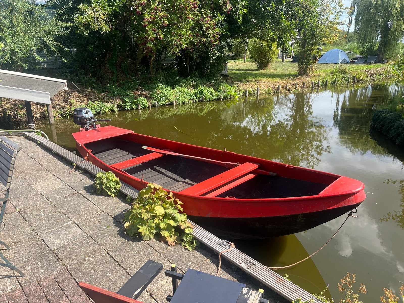 Stalen vlet, Watersport en Boten, Overige merken, Gebruikt, 4 m, Buitenboordmotor