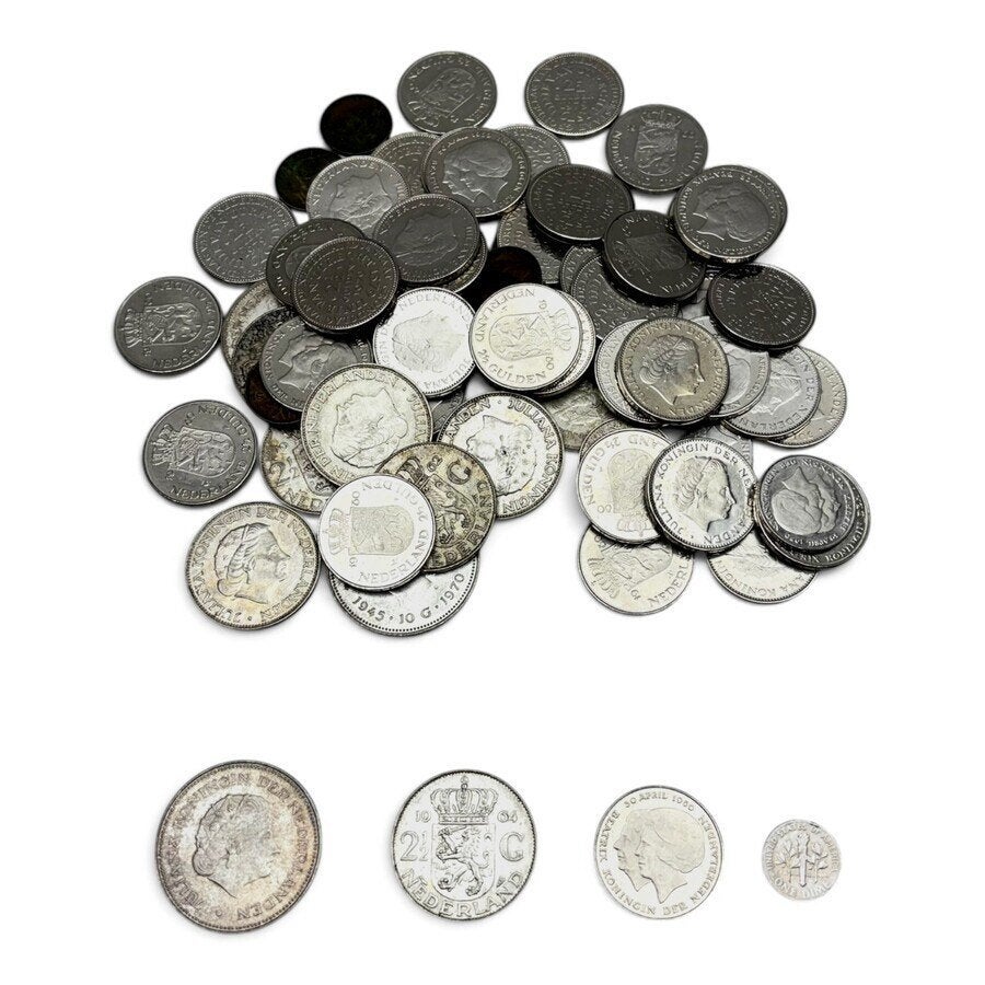 Lot divers Nederlands muntgeld, o.a. 50 Gulden stukken