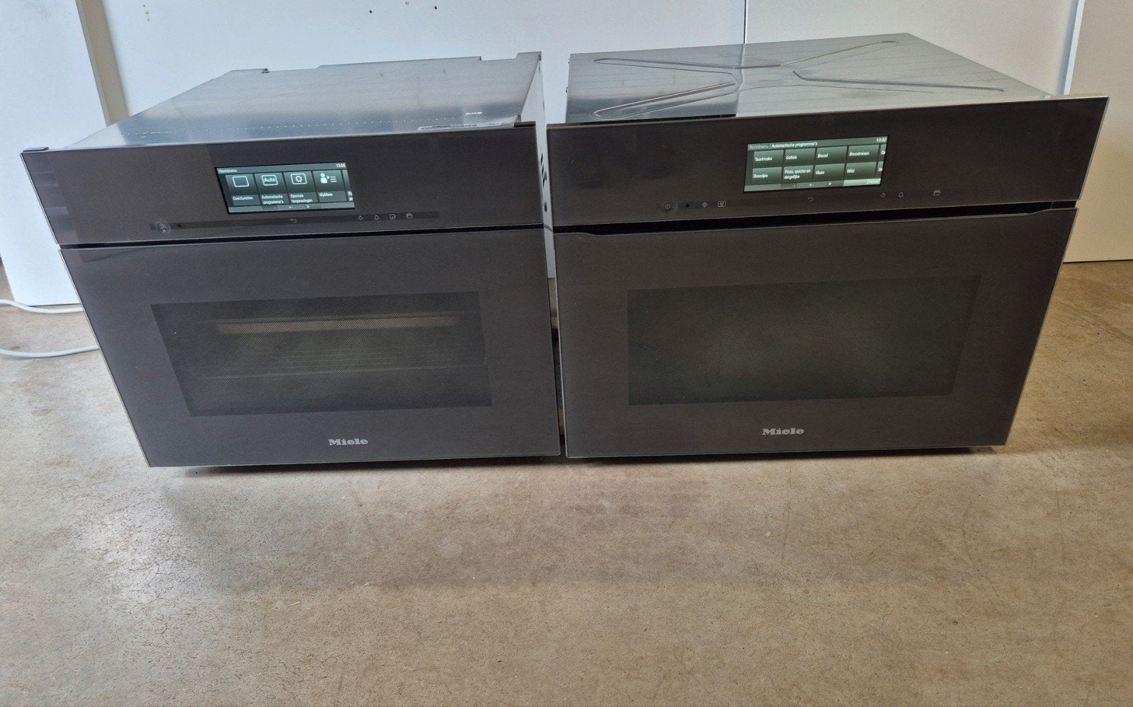 GREEPLOOS! Miele oven set: combi magnetron + stoom-bak oven, Ophalen, 45 tot 50 cm, Inbouw, Miele