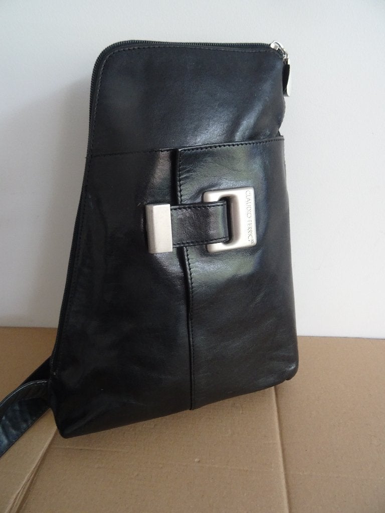 Claudio Ferrici leren tas crossover slingbag sling tas leer, Sieraden, Tassen en Uiterlijk, Tassen | Schoudertassen, Overige merken