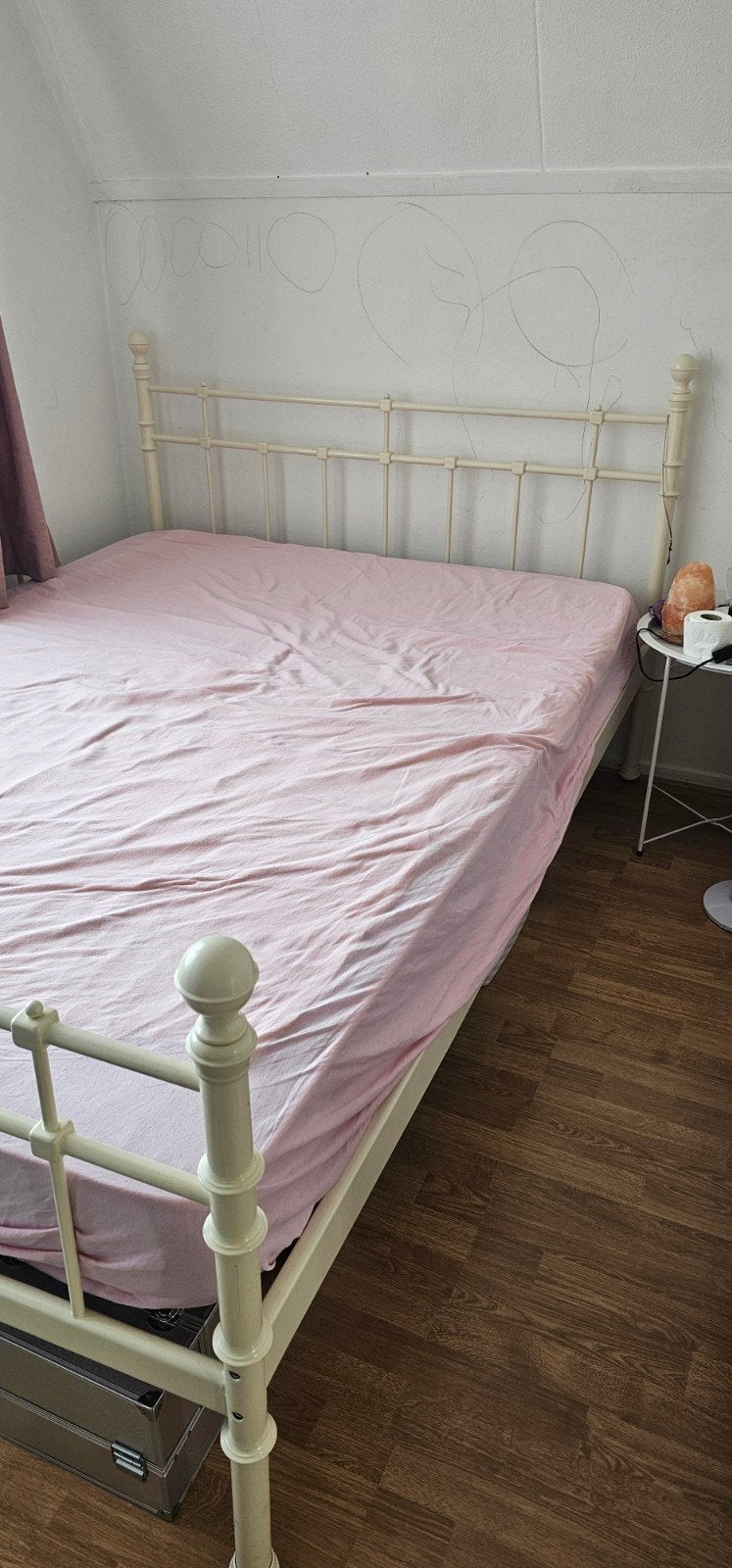 Ikea ijzer bed, Zwart, Tweepersoons, Ophalen of Verzenden, Metaal