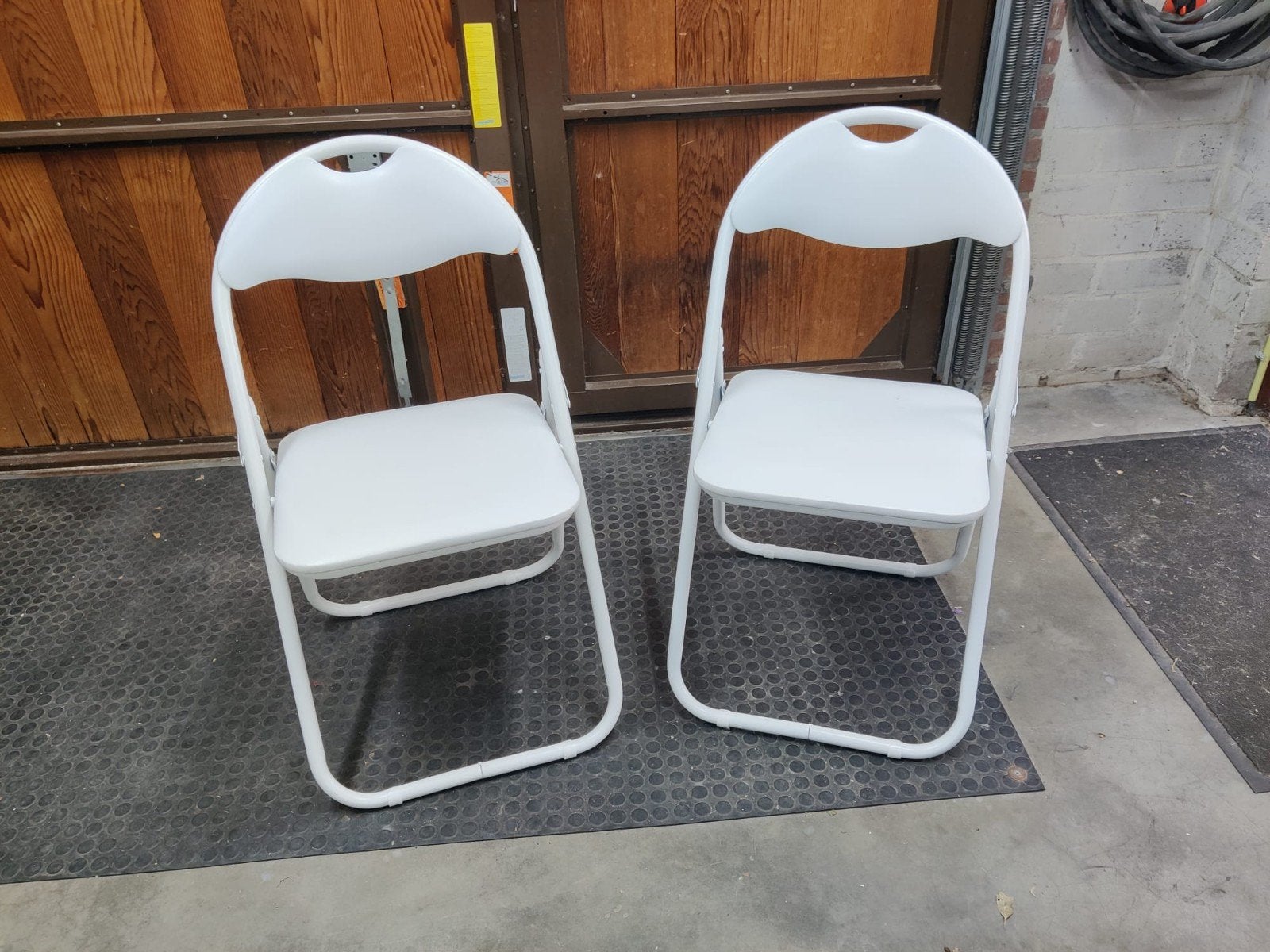 Set van 2 witte klapstoelen - Nieuw!, Huis en Inrichting, Stoelen, Ophalen, Gebruikt, Twee, Wit