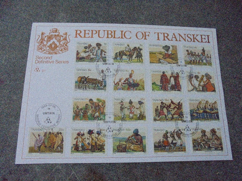 Transkei.  2 1e dag kaarten met mooie series ( motief), Ophalen of Verzenden, Buitenland