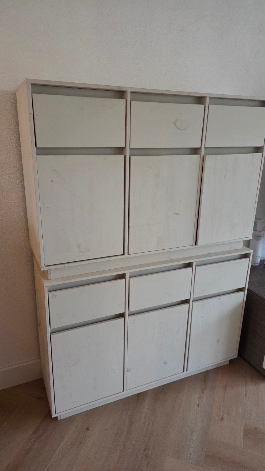 2 kasten met 3 deurtjes en 3 lades - opknapper, Huis en Inrichting, Ophalen, Gebruikt