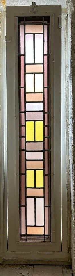 Uniek Glas in Lood Raam - Geometrisch Design, Ophalen, Gevelraam of Ruit, Gebruikt, Minder dan 80 cm