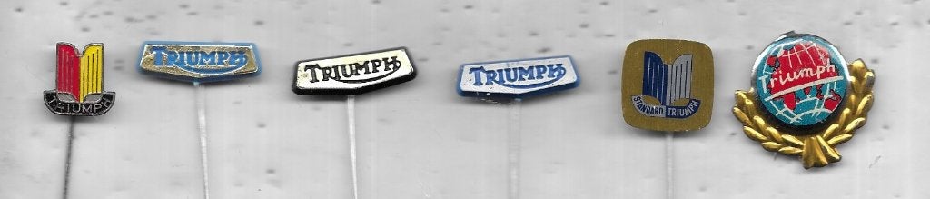 6 TRIUMPH AUTO SPELDEN VERSCHILLENDE, Ophalen of Verzenden, Gebruikt, Merk, Speldje of Pin