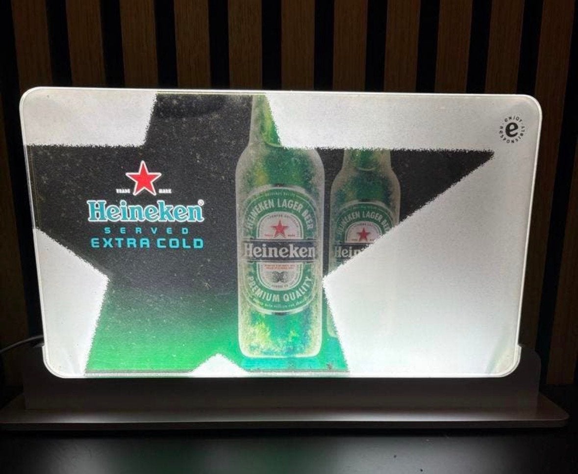 Heineken 'Served Extra Cold' Lichtbak - Perfecte Staat, Verzenden, Zo goed als nieuw, Lichtbak of (neon) lamp