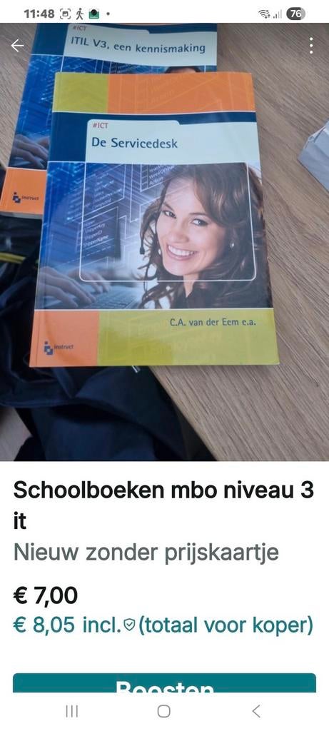Schoolboeken MBO niveau 3/4: ICT en Engels, Boeken, Informatica en Computer, C.A. van der Eem e.a., Nieuw, Ophalen of Verzenden