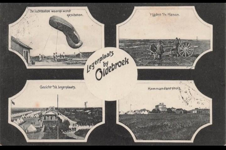 Legerplaats bij Oldebroek 1907 Mooie 4 Luik kaart, Verzenden, Voor 1920, Gelopen, Gelderland