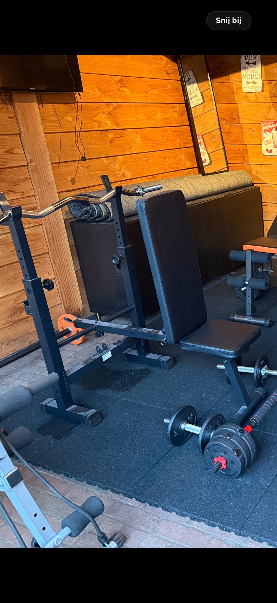 Fitnessbank met dip station/pull up apparaat, Ophalen, Gebruikt, Armen, Fitnessbank