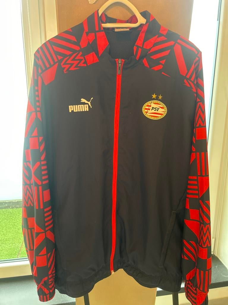 Puma PSV Trainingsjack - Zwart/Rood - Maat L, Ophalen, Maat 52/54 (L), Zwart, Zo goed als nieuw