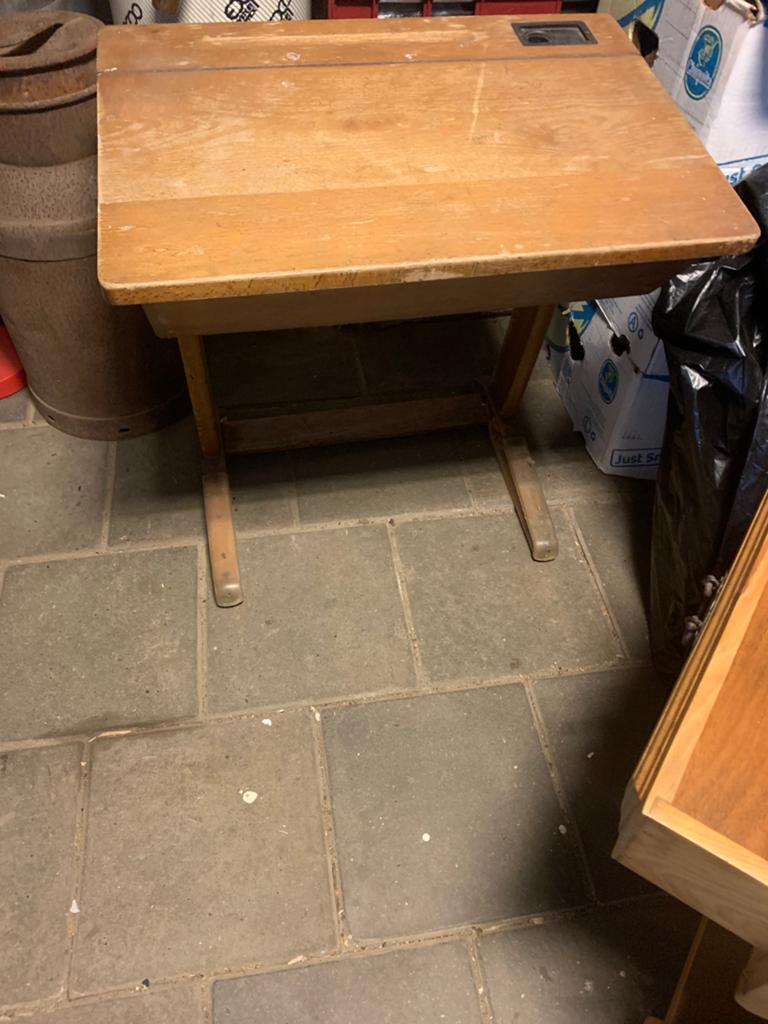 Oud schooltafetje met klep, Antiek en Kunst, Ophalen of Verzenden