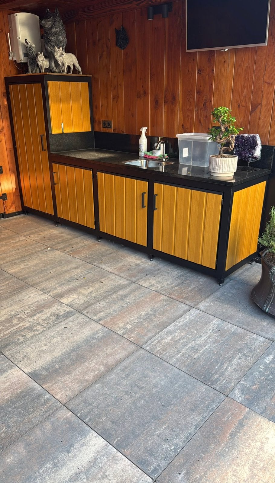 Prachtige Luxe Buitenkeuken met Graniet Blad, Ophalen, Zo goed als nieuw, Elektrisch
