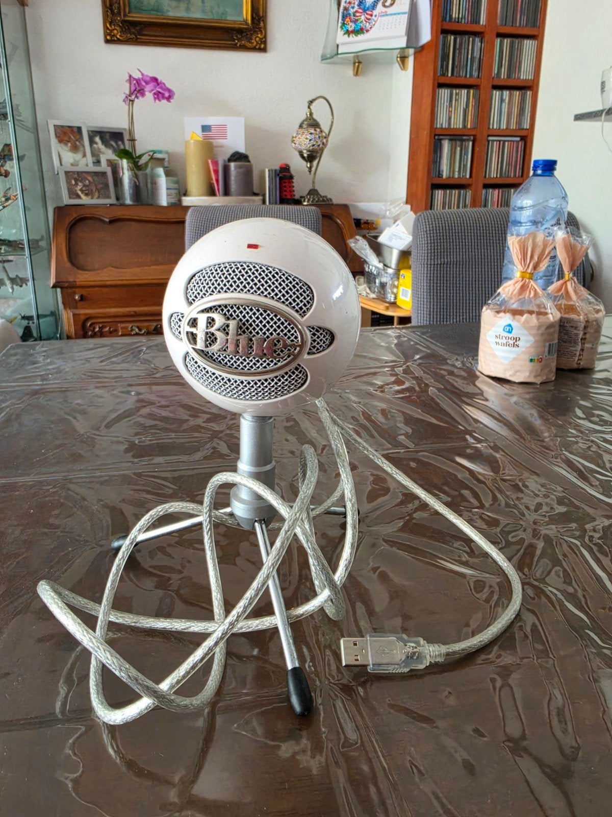 Blue Yeti USB Microfoon - Wit, Ophalen of Verzenden, Gebruikt, Studiomicrofoon