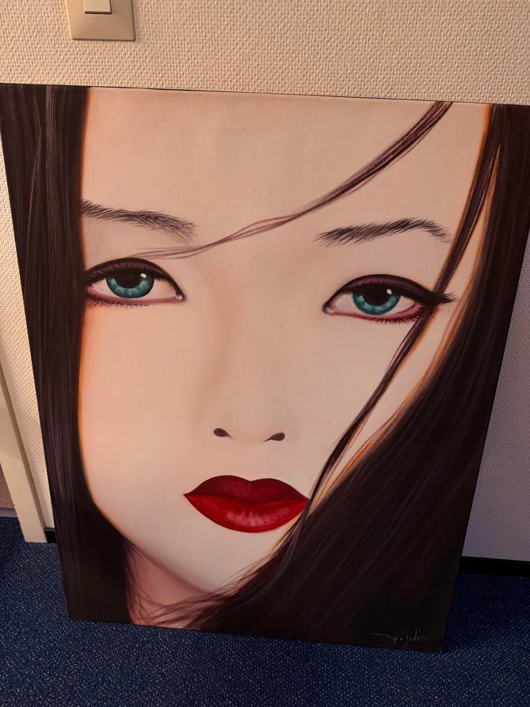 Schilderij Geisha uit Bali - Prachtig kunstwerk, Antiek en Kunst, Kunst | Schilderijen | Modern, Ophalen