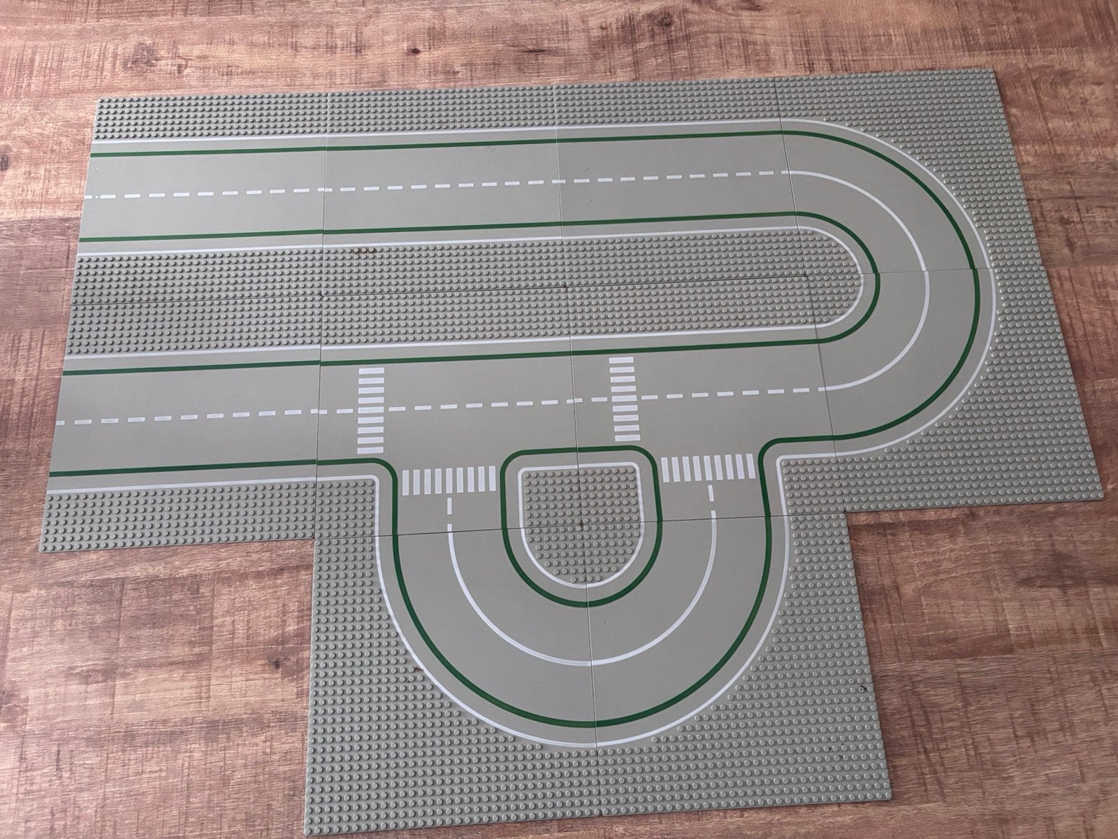 10 Lego wegplaten (met fietspad, jaren 90), Ophalen of Verzenden, Gebruikt, Grondplaat, Lego