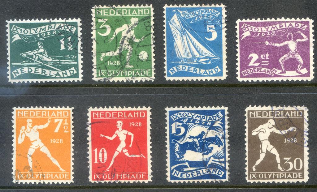 Nvph 212-219 gestempeld, Postzegels en Munten, Postzegels | Nederland, Ophalen of Verzenden, Gestempeld