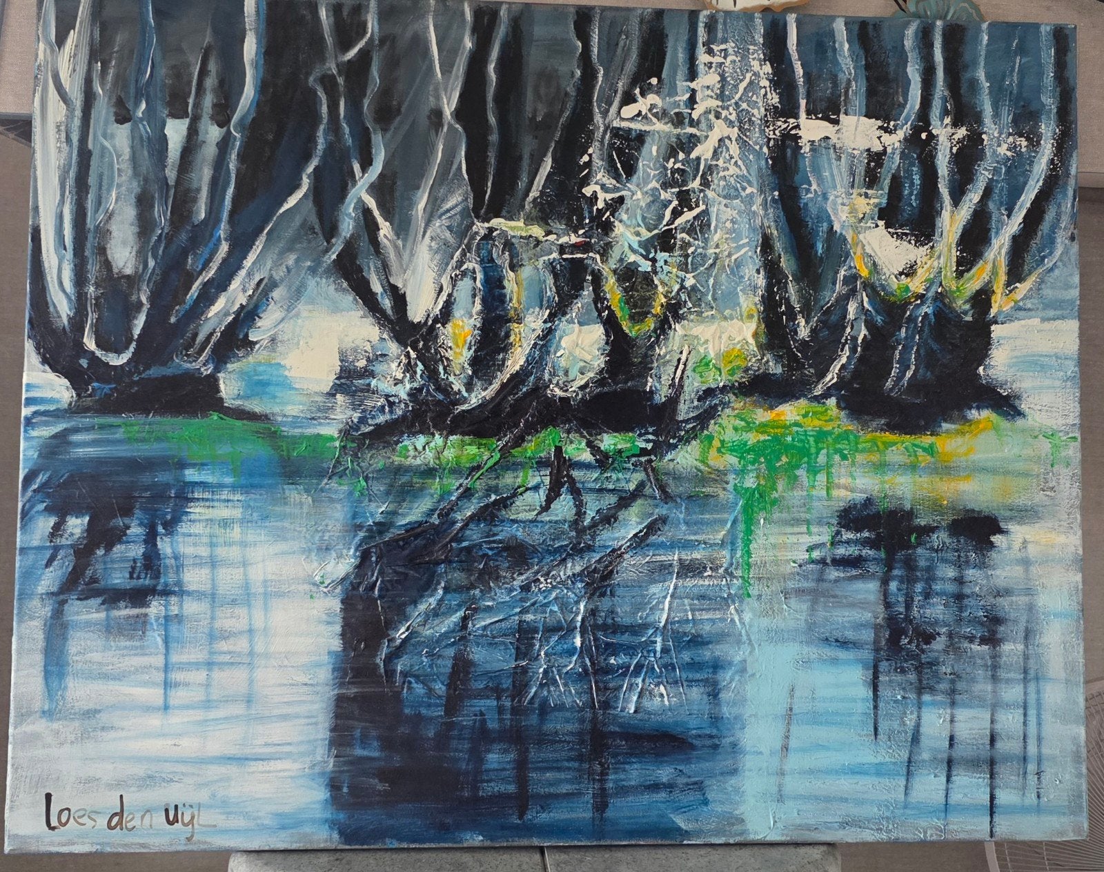Schilderij van Loes den Uijl uit Heerde - Abstract Landschap, Ophalen