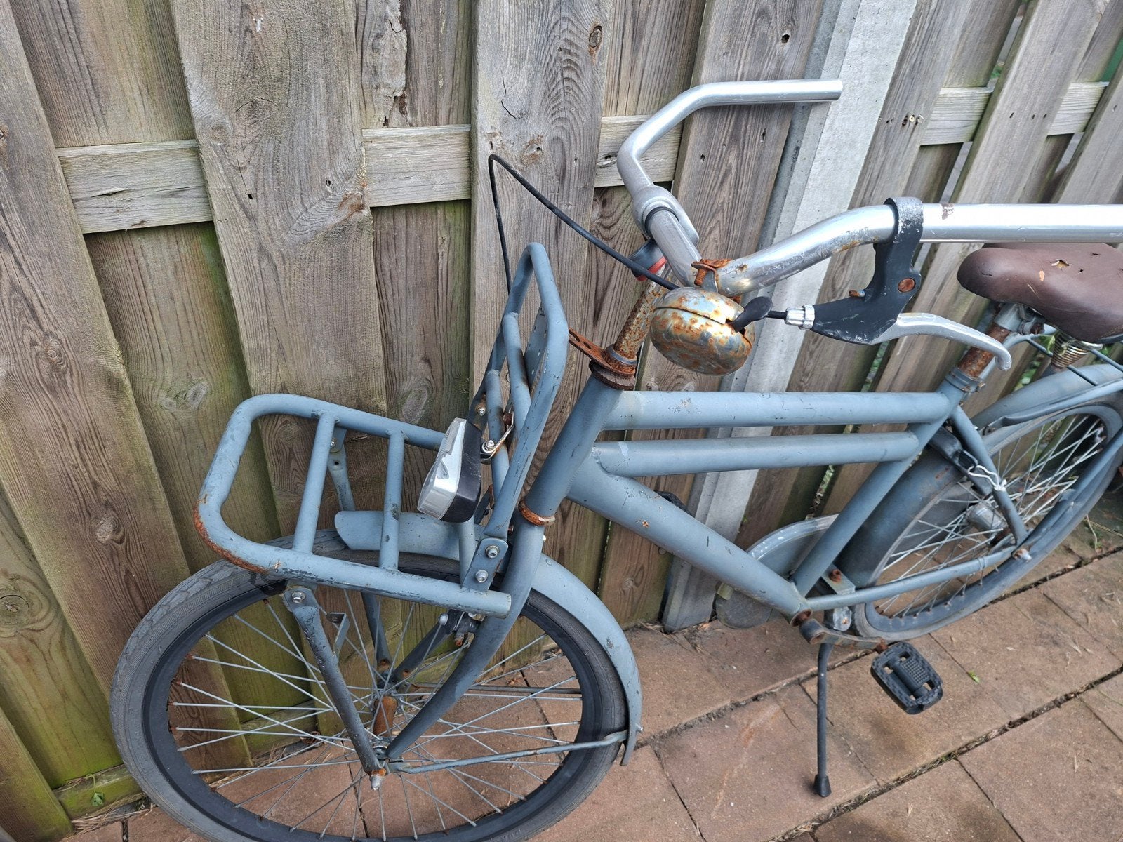 Oude transportfiets met voordrager - opknapper, Terugtraprem, Ophalen, Overige merken, 53 tot 56 cm